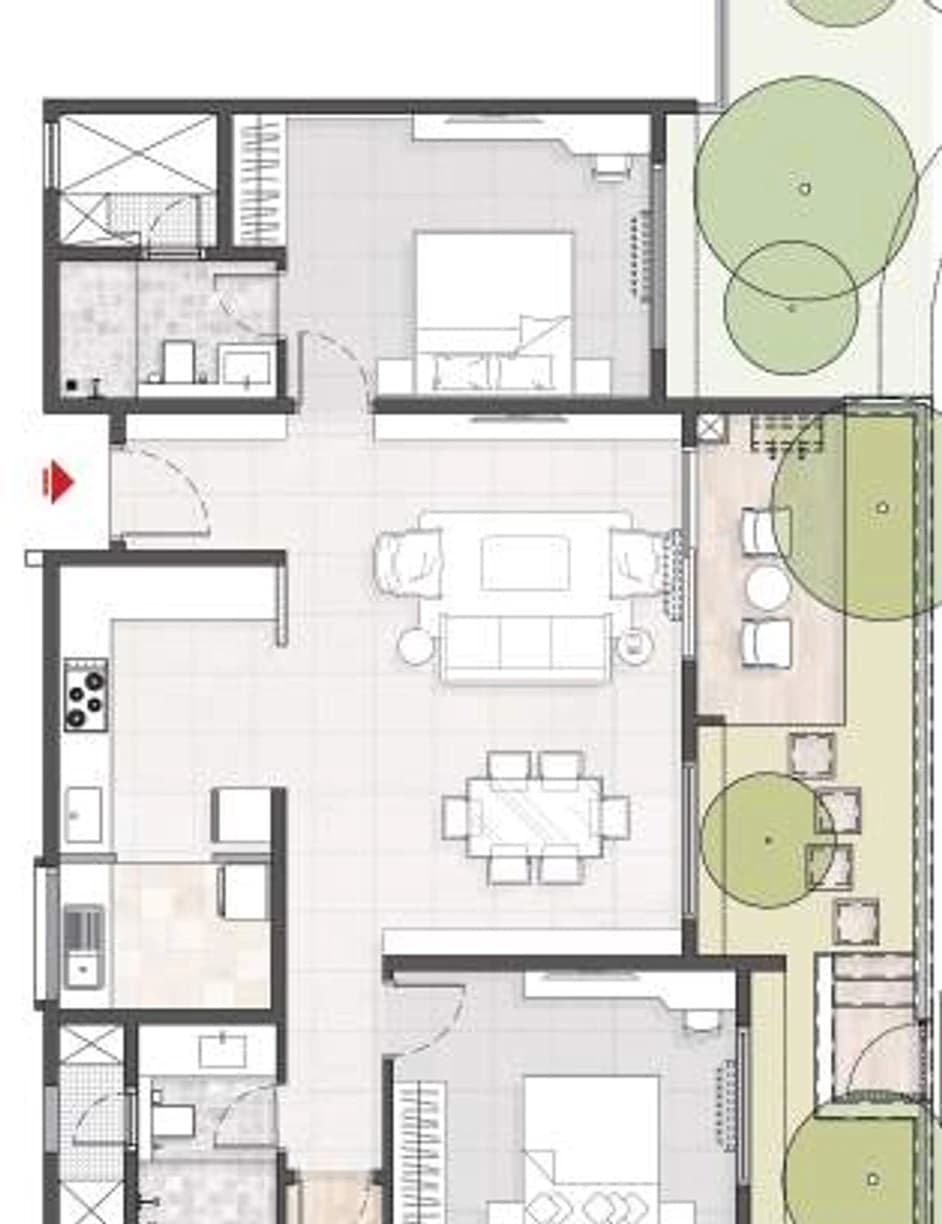 Floor plan, 3BHK EG