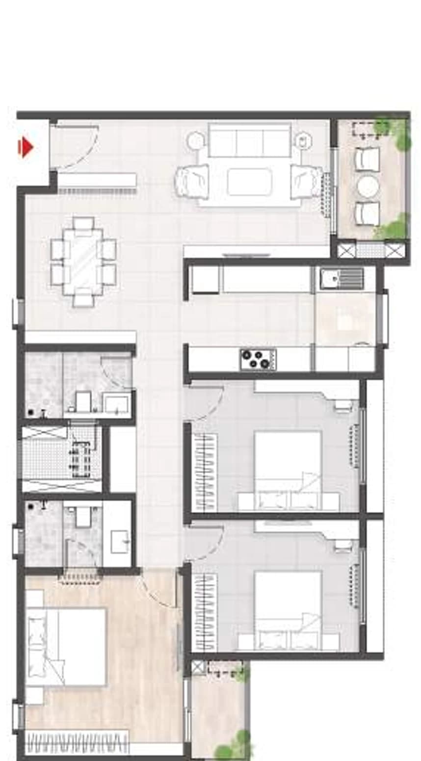Floor plan, 2.5BHK L